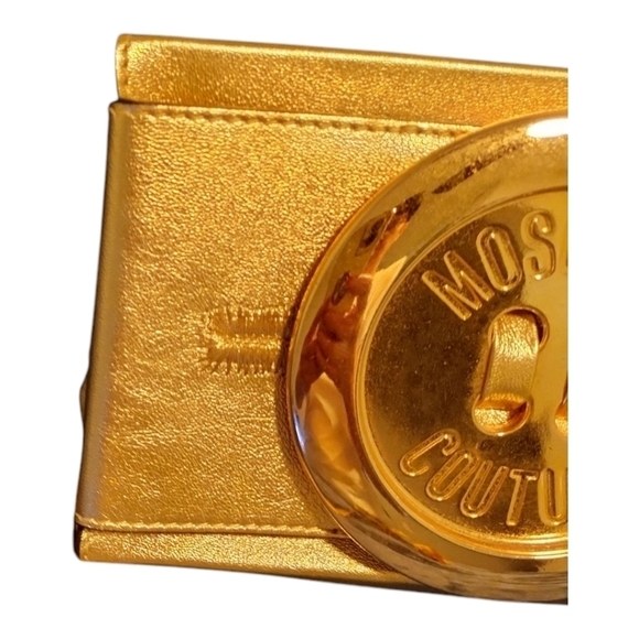 Authentic Moschino Gold Women\'s Button  Clutch